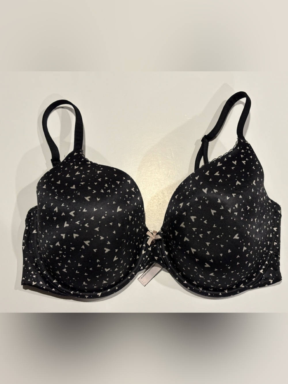 Body by Victoria's Secret Black Heart Print Perfectly Lined Bra 36DDD